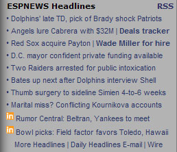 ESPN Headlines, now with RSS!